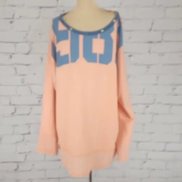 Free People We The Free Courtside long-sleeve oversized tee. Womens M - Picture 2 of 9